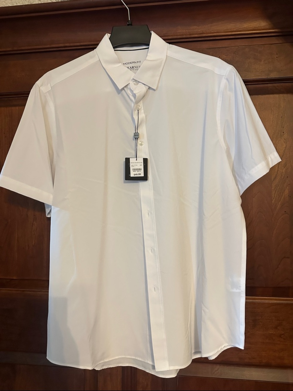 Kenneth Cole White Short Sleeve Modern Fit Button Down Shirt